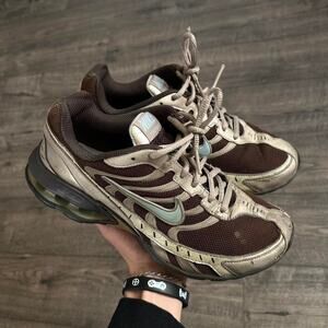 Vintage Y2K 00s Brown Baby Blue  Nike Air Reax Shox Shoes Sneakers